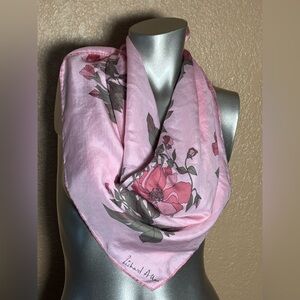 Vintage Richard Allan Pink Floral Silk Scarf